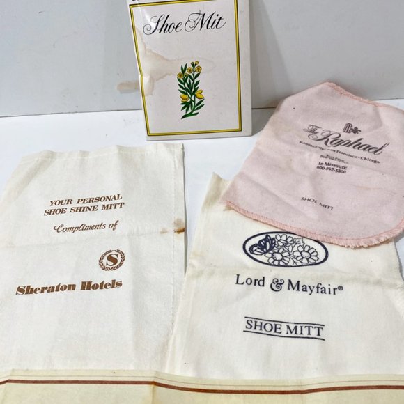 5 Vintge Hotel Shoe Mitts Mercury Raphael Lord & Mayfair Sheraton Caswell Massey - Picture 3 of 7
